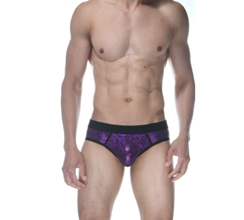 Сексуальные фиолетовые блестящие трусы-джоки