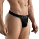 Заказать Черные перфорированные трусы-тонги Clever Ambar Thong