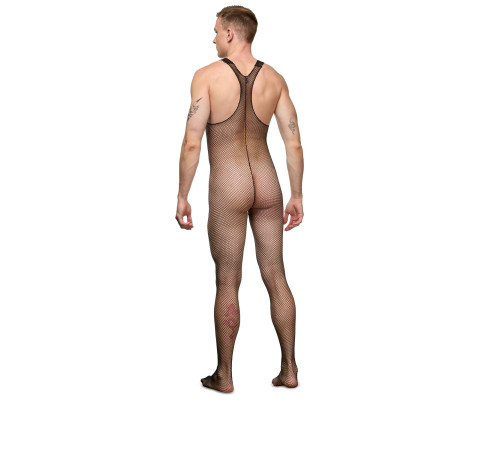 Черный мужской кэтсьюит-сетка