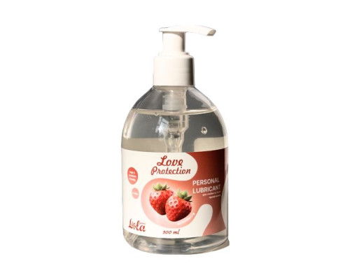 Заказать Лубрикант на водной снове Love Protection Strawberry с ароматом клубники - 300 мл.
