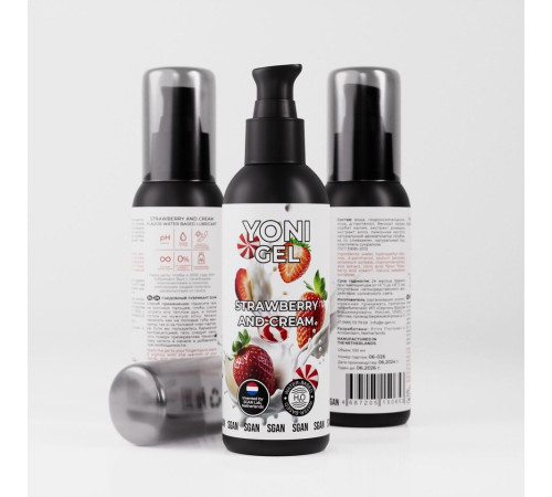 Лубрикант для орального секса SGAN со вкусом клубники со сливками - 100 мл.