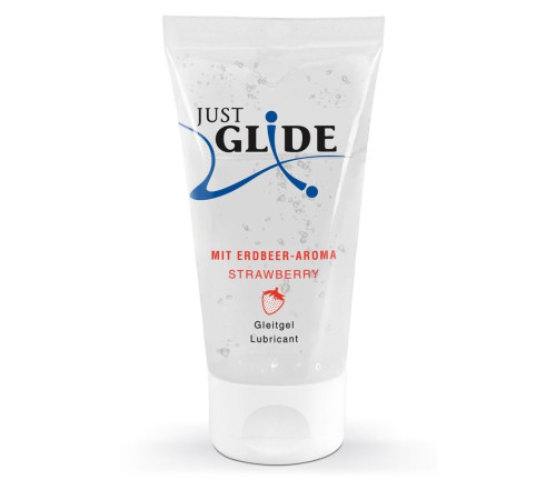 Лубрикант на водной основе Just Glide Strawberry с ароматом клубники - 50 мл.