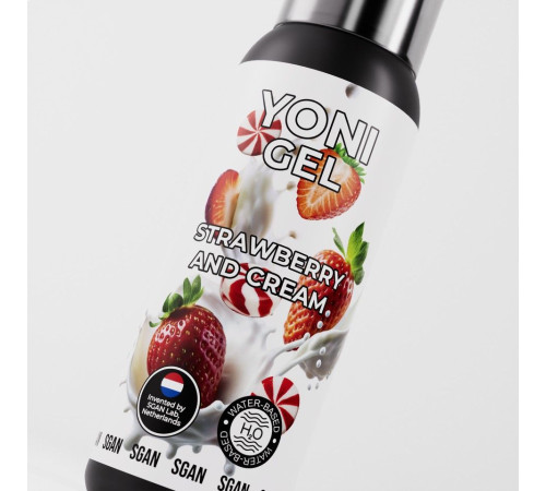 Лубрикант для орального секса SGAN со вкусом клубники со сливками - 100 мл.