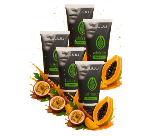 Набор из 5 съедобных лубрикантов JUJU со вкусом тропических фруктов