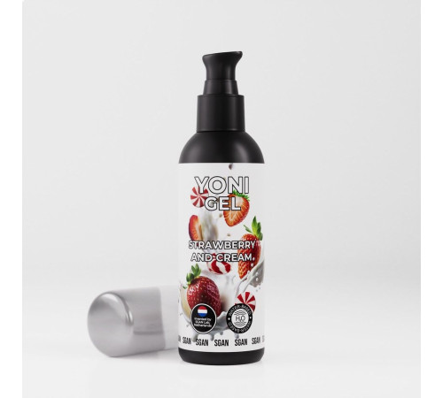 Лубрикант для орального секса SGAN со вкусом клубники со сливками - 100 мл.