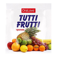 Саше гель-смазки Tutti-frutti со вкусом тропических фруктов - 4 гр.