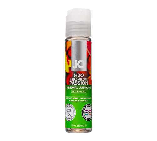 Лубрикант на водной основе с ароматом тропических фруктов JO Flavored Tropical Passion - 30 мл.