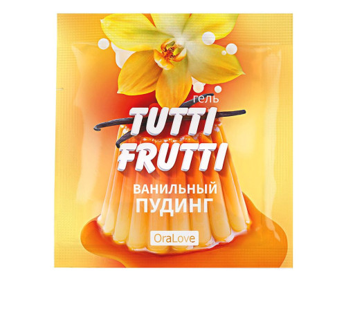 Саше гель-смазки Tutti-frutti со вкусом ванильного пудинга - 4 гр.