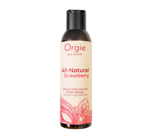 Интимный гель на водной основе All-Natural Strawberry с ароматом клубники - 150 мл.