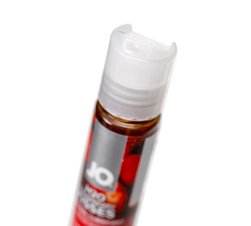 Лубрикант на водной основе с ароматом клубники JO Flavored Strawberry Kisses - 30 мл.