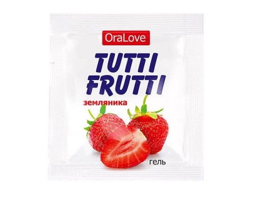 Заказать Саше гель-смазки Tutti-frutti с земляничным вкусом - 4 гр.