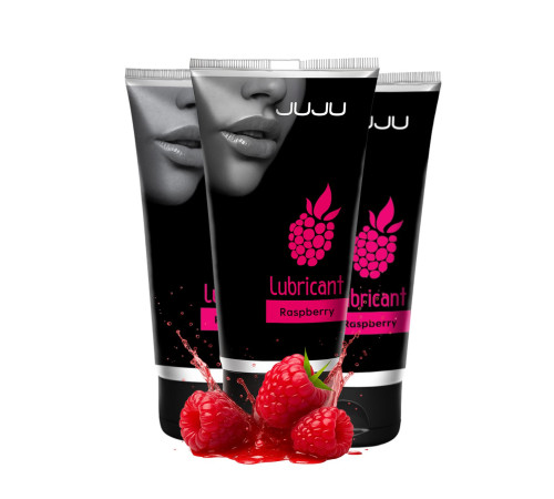 Набор из 3 съедобных лубрикантов JUJU со вкусом малины