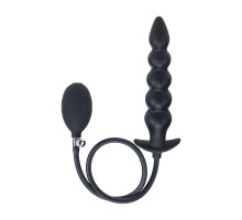 Черная анальная елочка с функцие расширения Beaded Inflatable Silicone Anal Plug