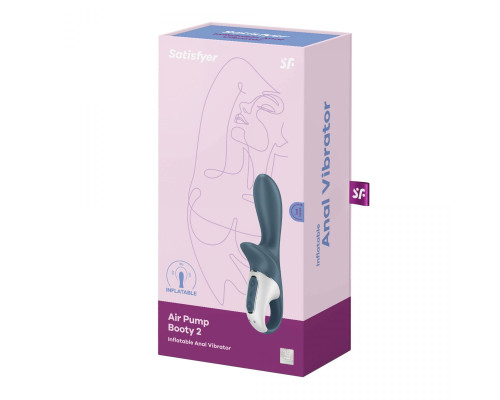 Заказать Серый анальный вибратор с функцией расширения Air Pump Booty 2