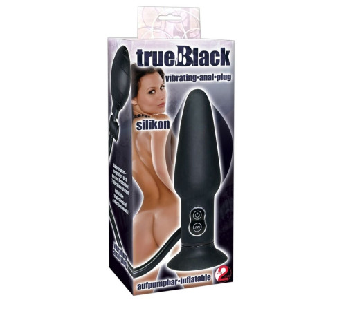 Анальный вибратор с функцией расширения True Black - 17 см. Анальный вибратор с функцией расширения True Black - 17 см.