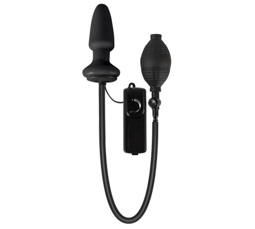 Черный анальный вибростимулятор с расширением Fanny Hills Butt Plug