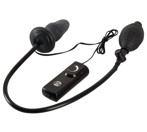 Черный анальный вибростимулятор с расширением Fanny Hills Butt Plug