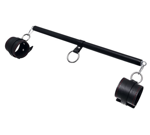 Черная распорка для ног с кожаными манжетами