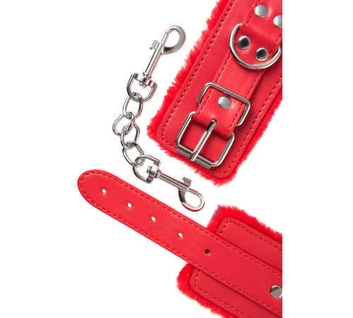 Красные наручники Anonymo из искусственной кожи