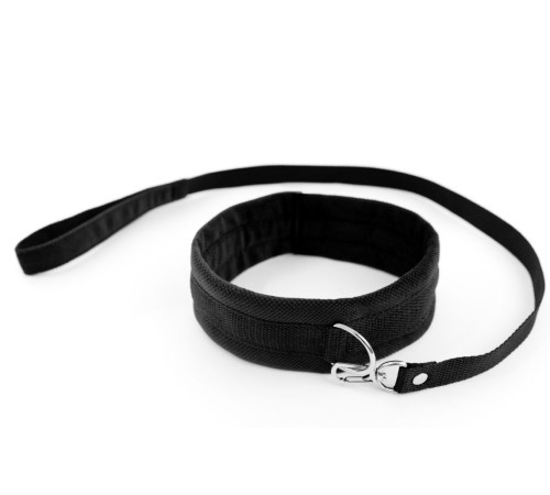 Черный ошейник My rules с поводком