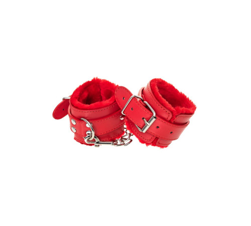 Красные наручники Anonymo из искусственной кожи