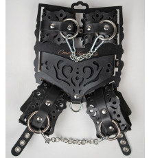 Черный ажурный кожаный набор фиксаций