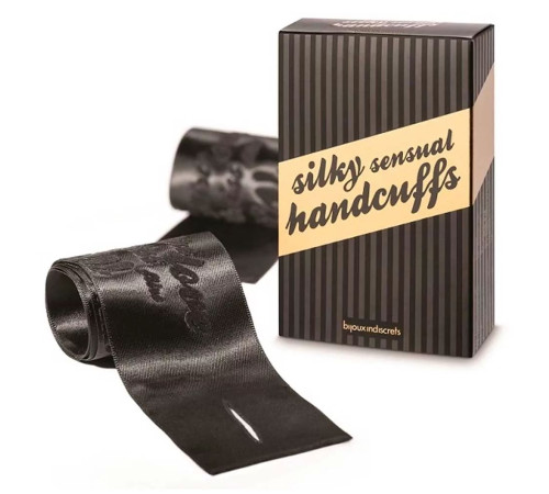 Черные ленты для связывания SILKY SENSUAL HANDCUFFS Черные ленты для связывания SILKY SENSUAL HANDCUFFS