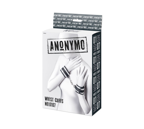 Серебристо-черные наручники Anonymo