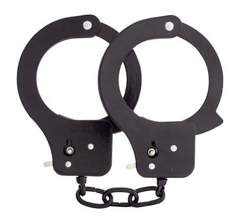 Чёрные наручники из листового металла BONDX METAL CUFFS BLACK Чёрные наручники из листового металла BONDX METAL CUFFS BLACK