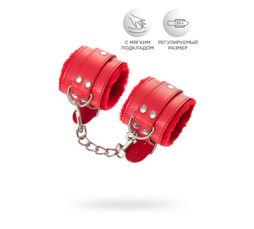 Красные наручники Anonymo из искусственной кожи