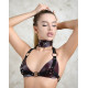 Заказать Бордовый широкий ошейник с кольцом Maroon Collar