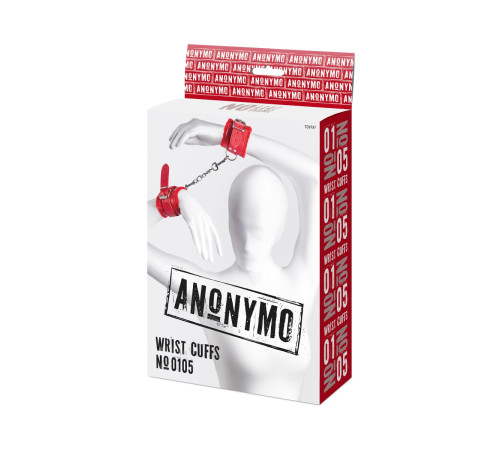 Красные наручники Anonymo из искусственной кожи