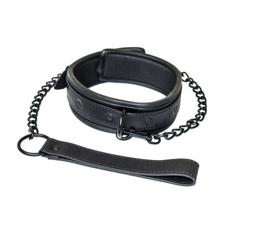 Черный ошейник с поводком Kinky Черный ошейник с поводком Kinky