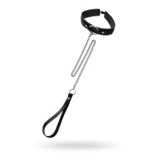 Кожаный ошейник-чокер с поводком