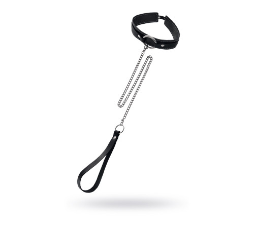 Кожаный ошейник-чокер с поводком