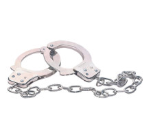 Наручники из металла с длинной цепочкой CHROME HANDCUFFS METAL HANDCUFFS W. KEY