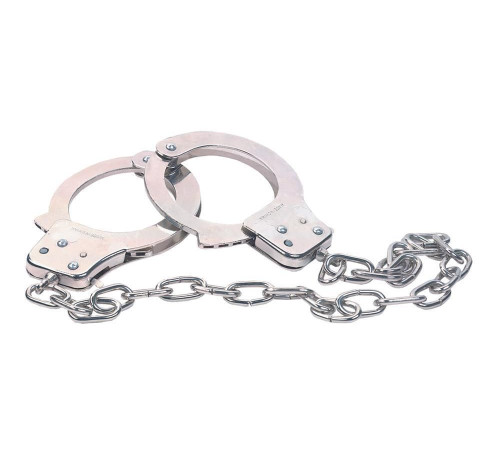 Наручники из металла с длинной цепочкой CHROME HANDCUFFS METAL HANDCUFFS W. KEY