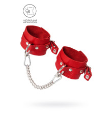 Красные мягкие кожаные оковы с люверсами