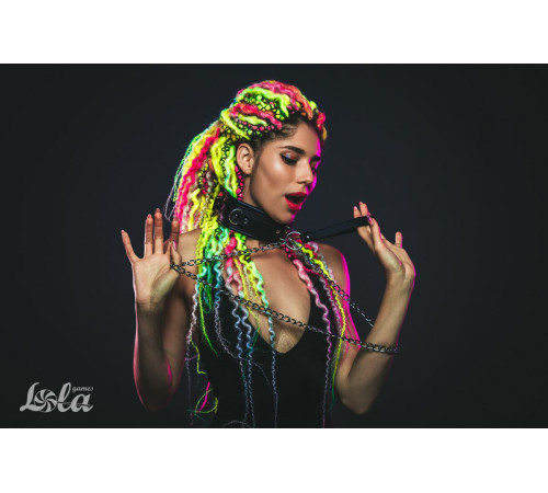 Черный ошейник Fetish с поводком