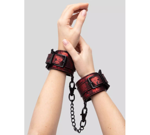 Красно-черные наручники Reversible Faux Leather Wrist Cuffs