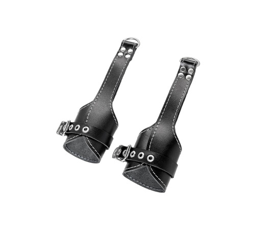 Черные подвесы с белой строчкой