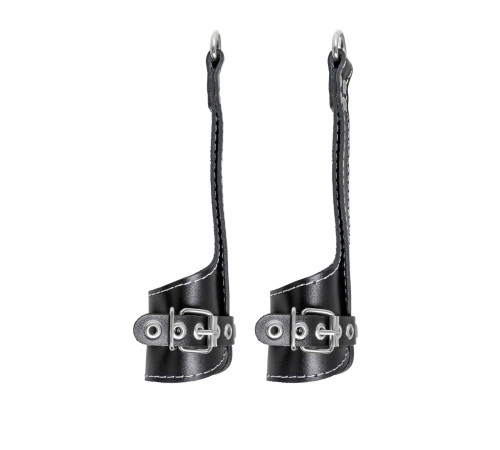 Черные подвесы с белой строчкой