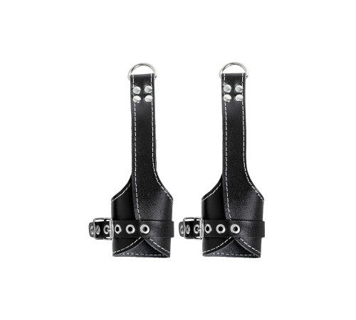 Черные подвесы с белой строчкой