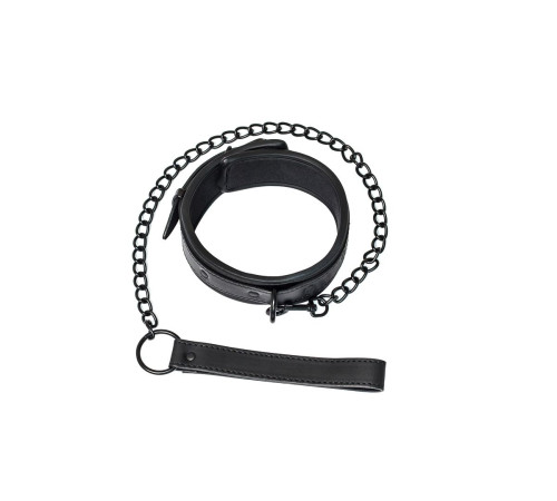 Черный ошейник с поводком Kinky Черный ошейник с поводком Kinky