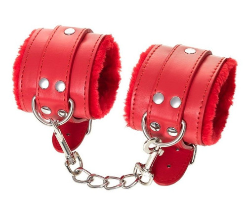 Красные наручники Anonymo из искусственной кожи