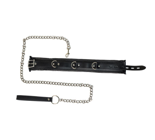 Черный ошейник Fetish с поводком