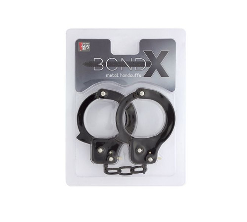 Чёрные наручники из листового металла BONDX METAL CUFFS BLACK Чёрные наручники из листового металла BONDX METAL CUFFS BLACK