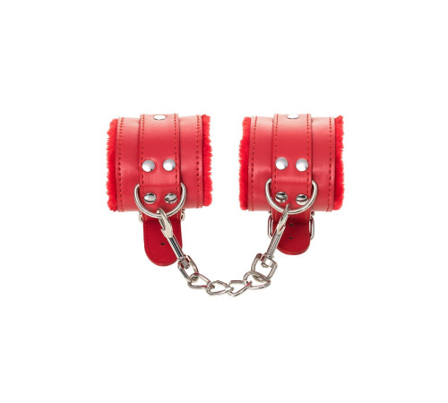 Красные наручники Anonymo из искусственной кожи
