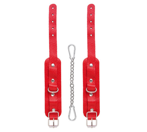 Красные кожаные узкие оковы со скруглёнными углами