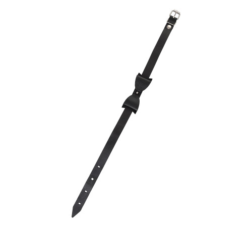 Черный кожаный чокер с бабочкой